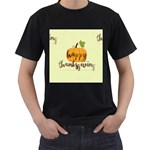 Happy Thanksgiving Pumpkin Men s T-Shirt (Black)