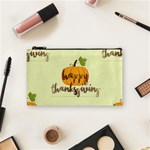 Happy Thanksgiving Pumpkin Cosmetic Bag (Small)