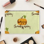 Happy Thanksgiving Pumpkin Cosmetic Bag (Large)