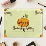 Happy Thanksgiving Pumpkin Cosmetic Bag (XL)