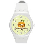 Happy Thanksgiving Pumpkin Round Plastic Sport Watch (M)