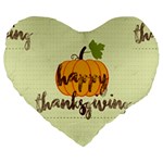 Happy Thanksgiving Pumpkin Large 19  Premium Heart Shape Cushion