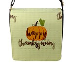 Happy Thanksgiving Pumpkin Flap Closure Messenger Bag (L)