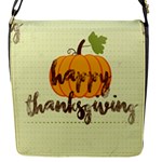 Happy Thanksgiving Pumpkin Flap Closure Messenger Bag (S)