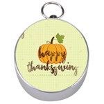 Happy Thanksgiving Pumpkin Silver Compass