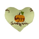 Happy Thanksgiving Pumpkin Standard 16  Premium Flano Heart Shape Cushion 