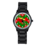 Christmas Kwanzaa Stainless Steel Round Watch