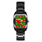 Christmas Kwanzaa Stainless Steel Barrel Watch