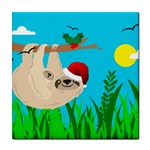 santa sloth Tile Coaster