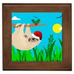 santa sloth Framed Tile