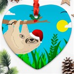 santa sloth Ornament (Heart)