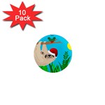 santa sloth 1  Mini Magnet (10 pack) 