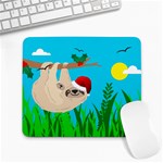 santa sloth Large Mousepad