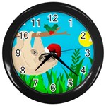 santa sloth Wall Clock (Black)