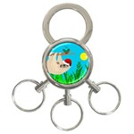 santa sloth 3-Ring Key Chain