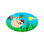 santa sloth Sticker (Oval)