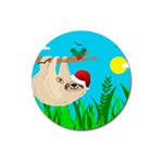 santa sloth Magnet 3  (Round)