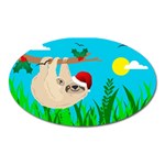 santa sloth Magnet (Oval)