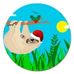 santa sloth Magnet 5  (Round)