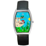 santa sloth Barrel Style Metal Watch