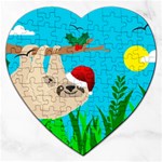 santa sloth Jigsaw Puzzle (Heart)