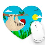 santa sloth Heart Mousepad