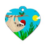 santa sloth Dog Tag Heart (One Side)