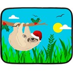 santa sloth Double Sided Fleece Blanket (Mini)