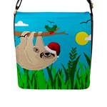 santa sloth Flap Closure Messenger Bag (L)