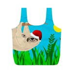 santa sloth Full Print Recycle Bag (M)