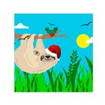 santa sloth Small Satin Scarf (Square)