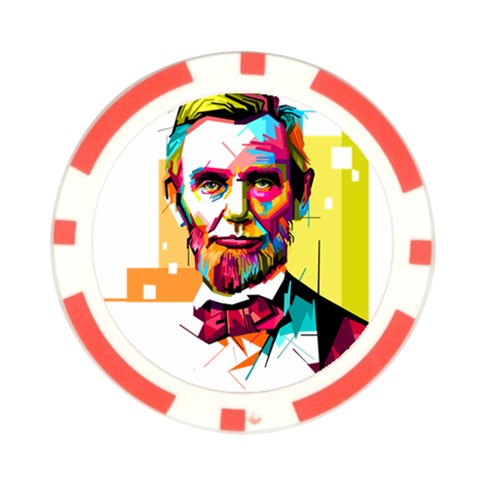 Abraham Lincoln Poker Chip Card Guards from ArtsNow.com Front