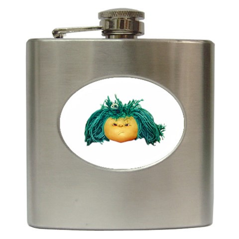 Angry Girl Doll Hip Flask (6 oz) from ArtsNow.com Front