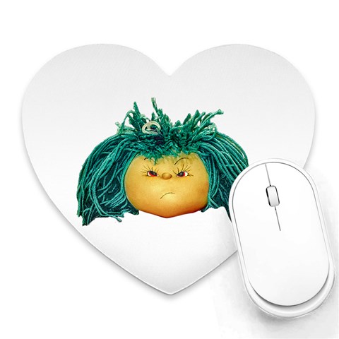 Angry Girl Doll Heart Mousepads from ArtsNow.com Front