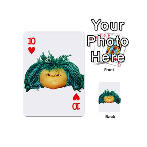 Angry Girl Doll Playing Cards 54 (Mini)  from ArtsNow.com Front - Heart10