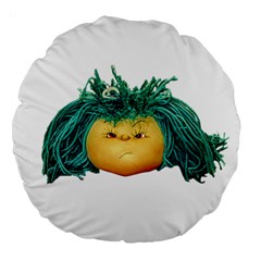 Angry Girl Doll Large 18  Premium Round Cushions from ArtsNow.com Back