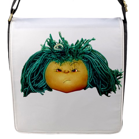 Angry Girl Doll Flap Messenger Bag (S) from ArtsNow.com Front