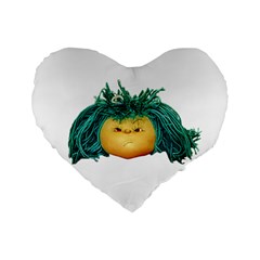 Angry Girl Doll Standard 16  Premium Flano Heart Shape Cushions from ArtsNow.com Front