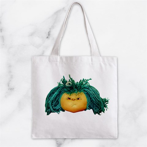 Angry Girl Doll Zipper Grocery Tote Bag from ArtsNow.com Front