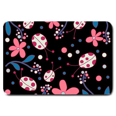 Pink ladybugs and flowers  Large Doormat  from ArtsNow.com 30 x20  Door Mat