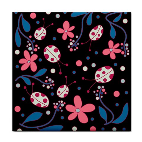 Pink ladybugs and flowers  Face Towel from ArtsNow.com Front