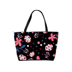 Pink ladybugs and flowers  Shoulder Handbags from ArtsNow.com Back