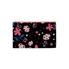 Pink ladybugs and flowers  Cosmetic Bag (Small)  from ArtsNow.com Front