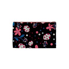 Pink ladybugs and flowers  Cosmetic Bag (Small)  from ArtsNow.com Back