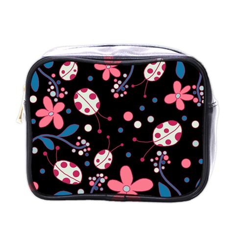 Pink ladybugs and flowers  Mini Toiletries Bags from ArtsNow.com Front