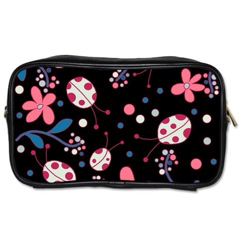 Pink ladybugs and flowers  Toiletries Bags from ArtsNow.com Front