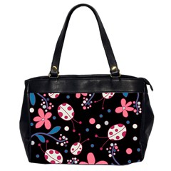 Pink ladybugs and flowers  Office Handbags (2 Sides)  from ArtsNow.com Front