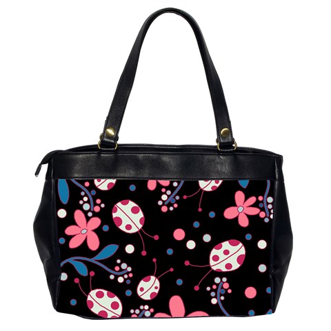 Pink ladybugs and flowers  Office Handbags (2 Sides)  from ArtsNow.com Back