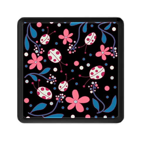 Pink ladybugs and flowers  Memory Card Reader (Square)  from ArtsNow.com Front