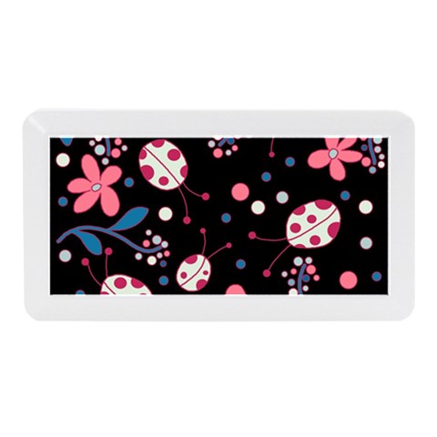 Pink ladybugs and flowers  Memory Card Reader (Mini) from ArtsNow.com Front